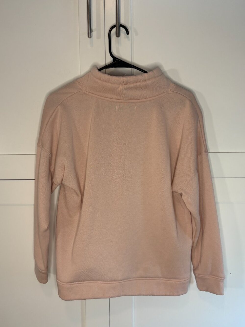 Rae Dunn | Be Happy Blush Pink Fleece Hoodie Sweatshirt - Size Medium - Picture 3 of 4